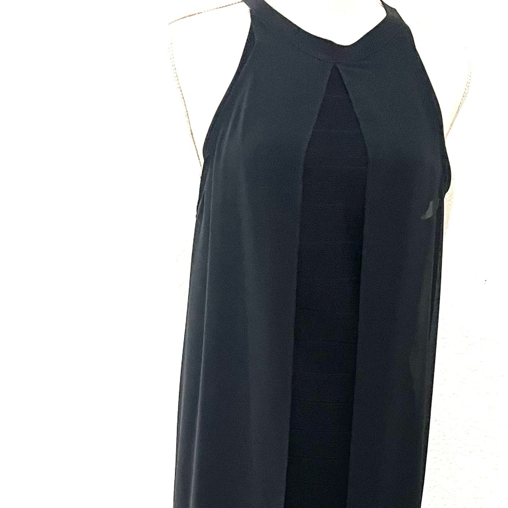 Venus Black Bandage Dress With Sexy Sheer Overlay! Like New! - Picture 11 of 13